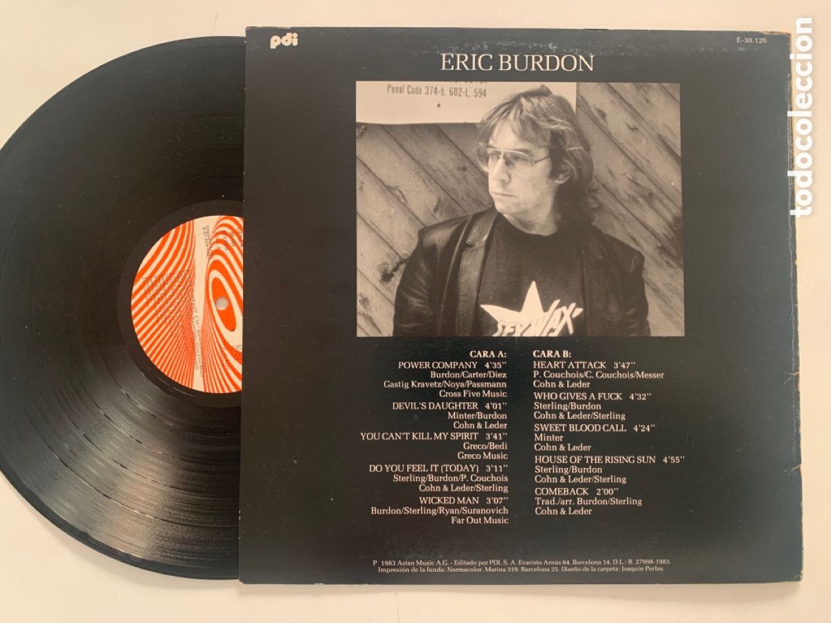 Discos de vinilo: lp Eric Burdon edicion espa&ntilde;ola de 1983 - Foto 2