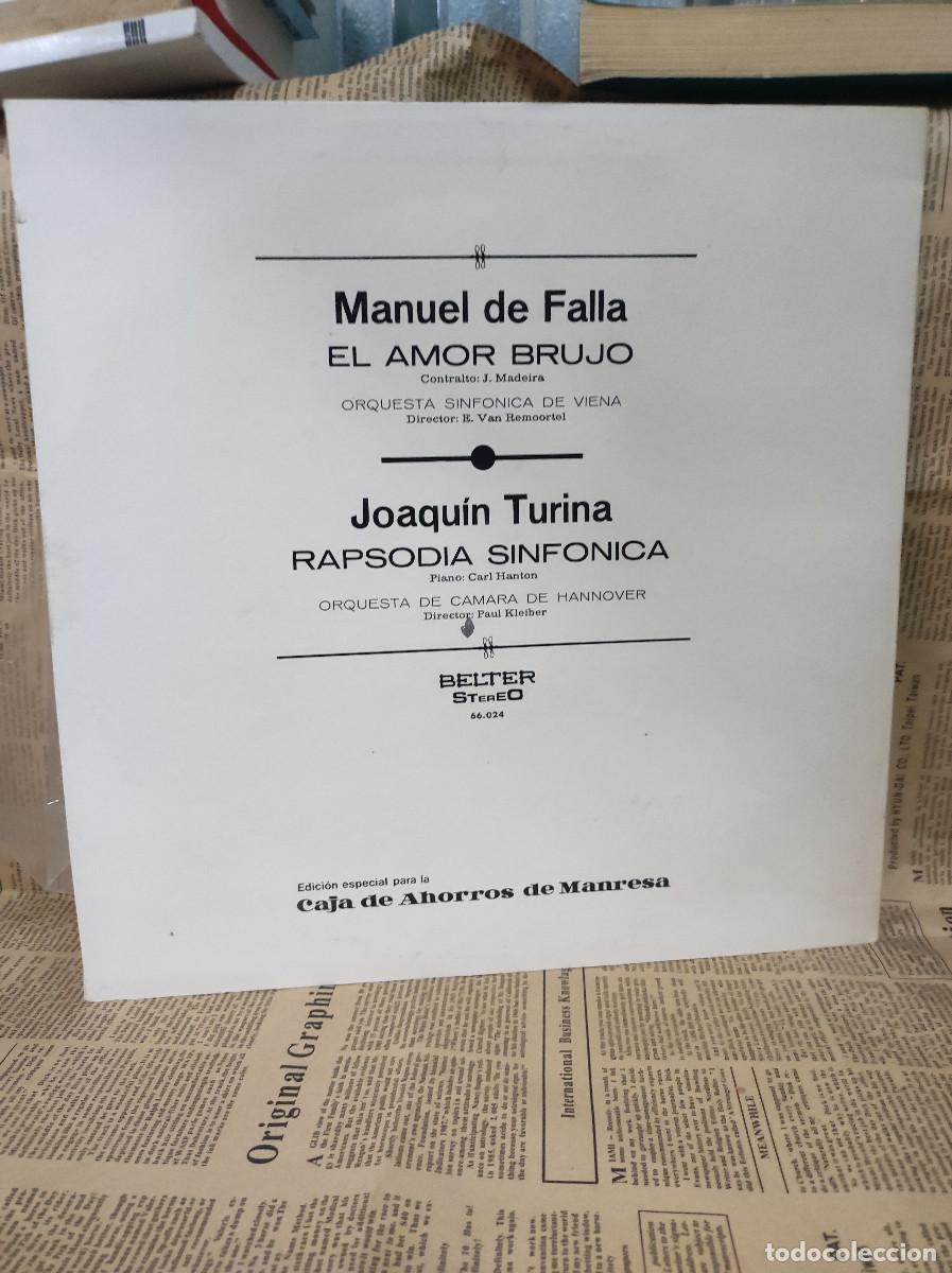 Discos de vinilo: Falla / Turina &ndash; El Amor Brujo / Rapsodia Sinf&oacute;nica - Foto 2