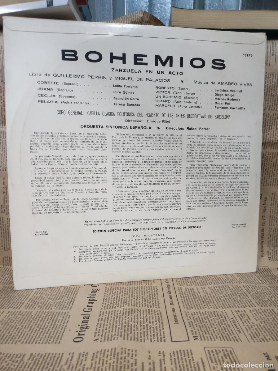 Discos de vinilo: Amadeo Vives &ndash; Bohemios - Foto 2
