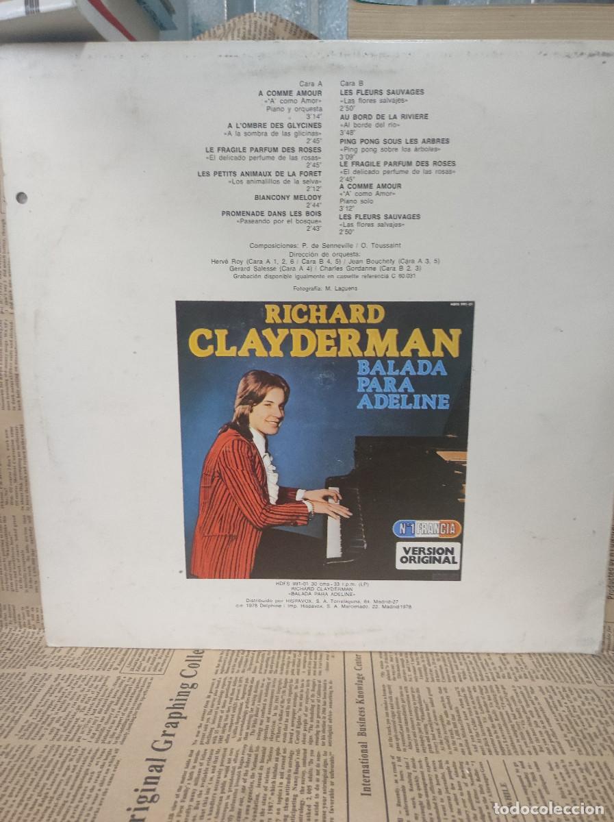 Discos de vinilo: Richard Clayderman &ndash; A Como Amor - Foto 2