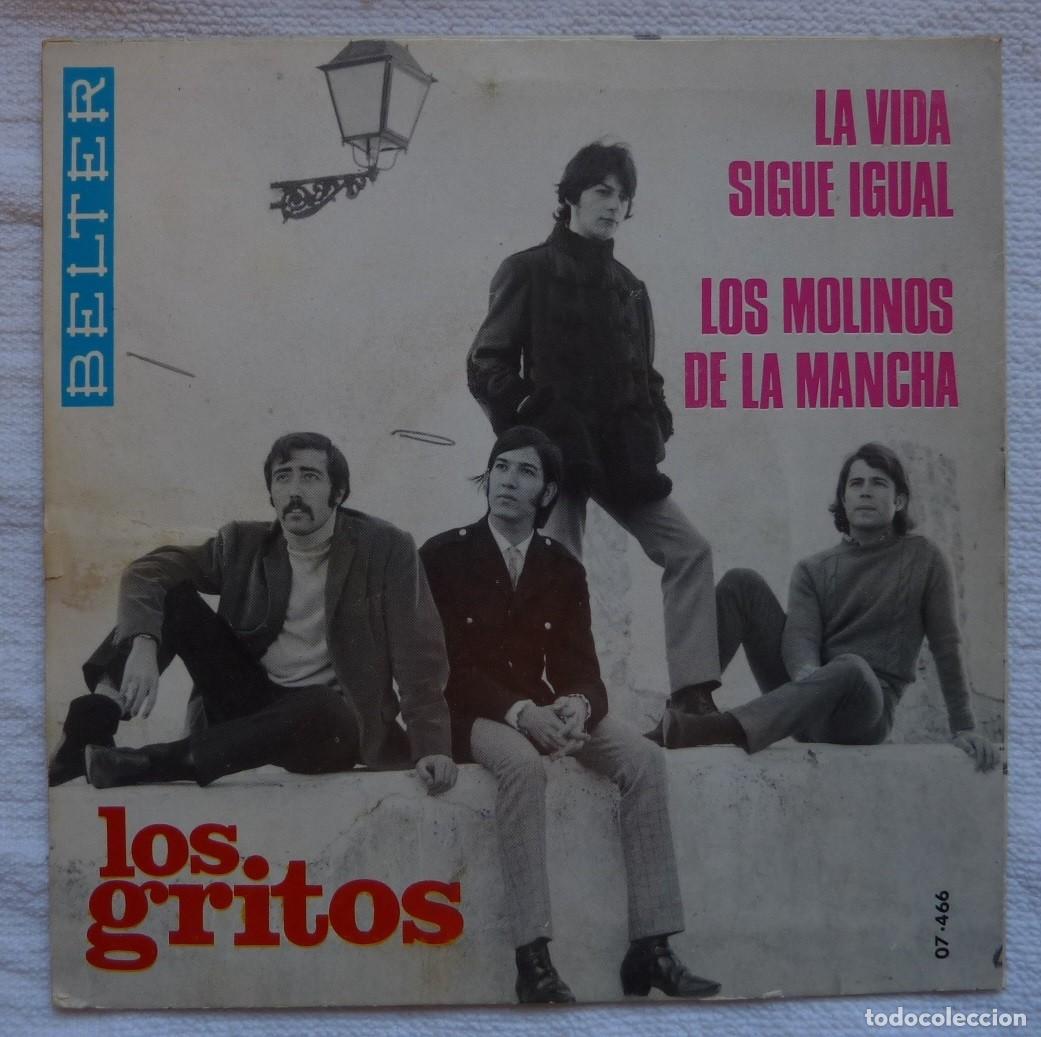 Discos de vinilo: LOS GRITOS // LA VIDA SIGUE IGUAL // 1968 // SINGLE - Foto 2