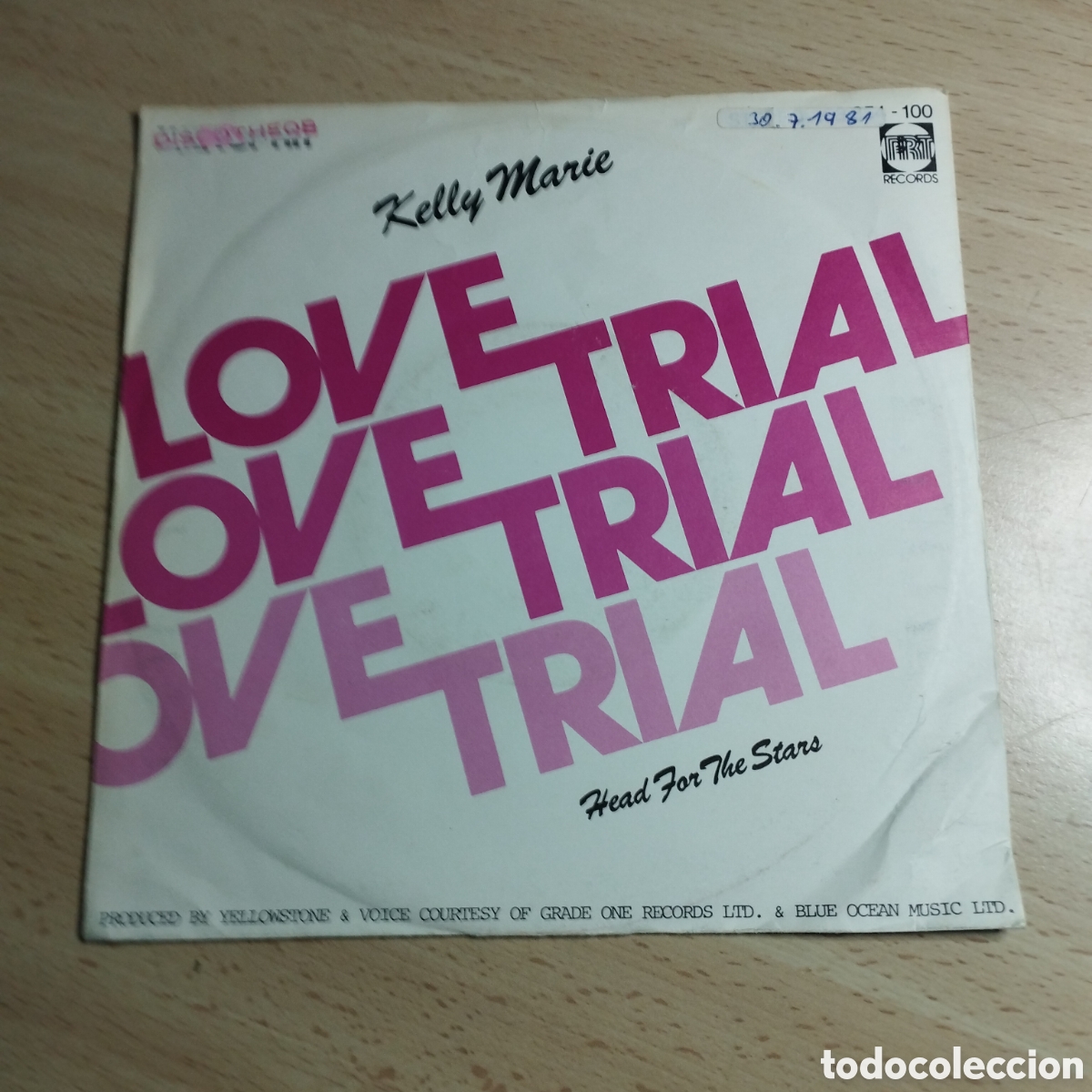 Dischi in vinile: Single 7&rdquo; Kelly Marie 1981? Germany. Love trial + head for The starts.
