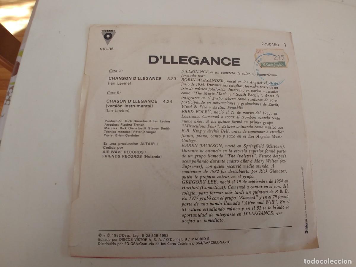 Discos de vinilo: DLLEGANCE-SINGLE CHANSON DLLEGANCE-NUEVO - Foto 2
