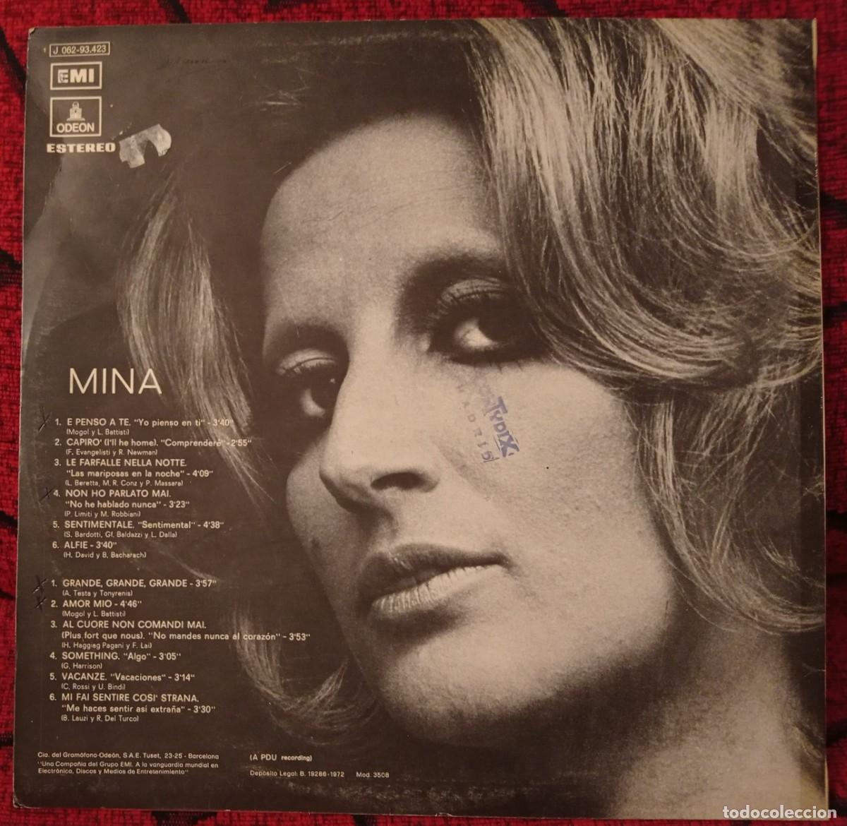 Discos de vinilo: MINA ** Mina ** VINILO LP ORIGINAL 1972 - Foto 2