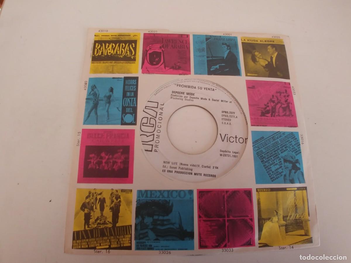 Discos de vinilo: DEPECHE MODE-SINGLE NEW LIFE-PROMO-SIN FUNDA - Foto 2