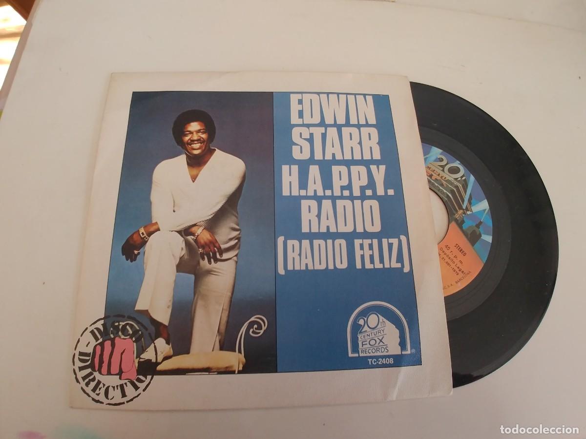 Discos de vinilo: EDWIN STARR-SINGLE HAPPY RADIO-NUEVO - Foto 1
