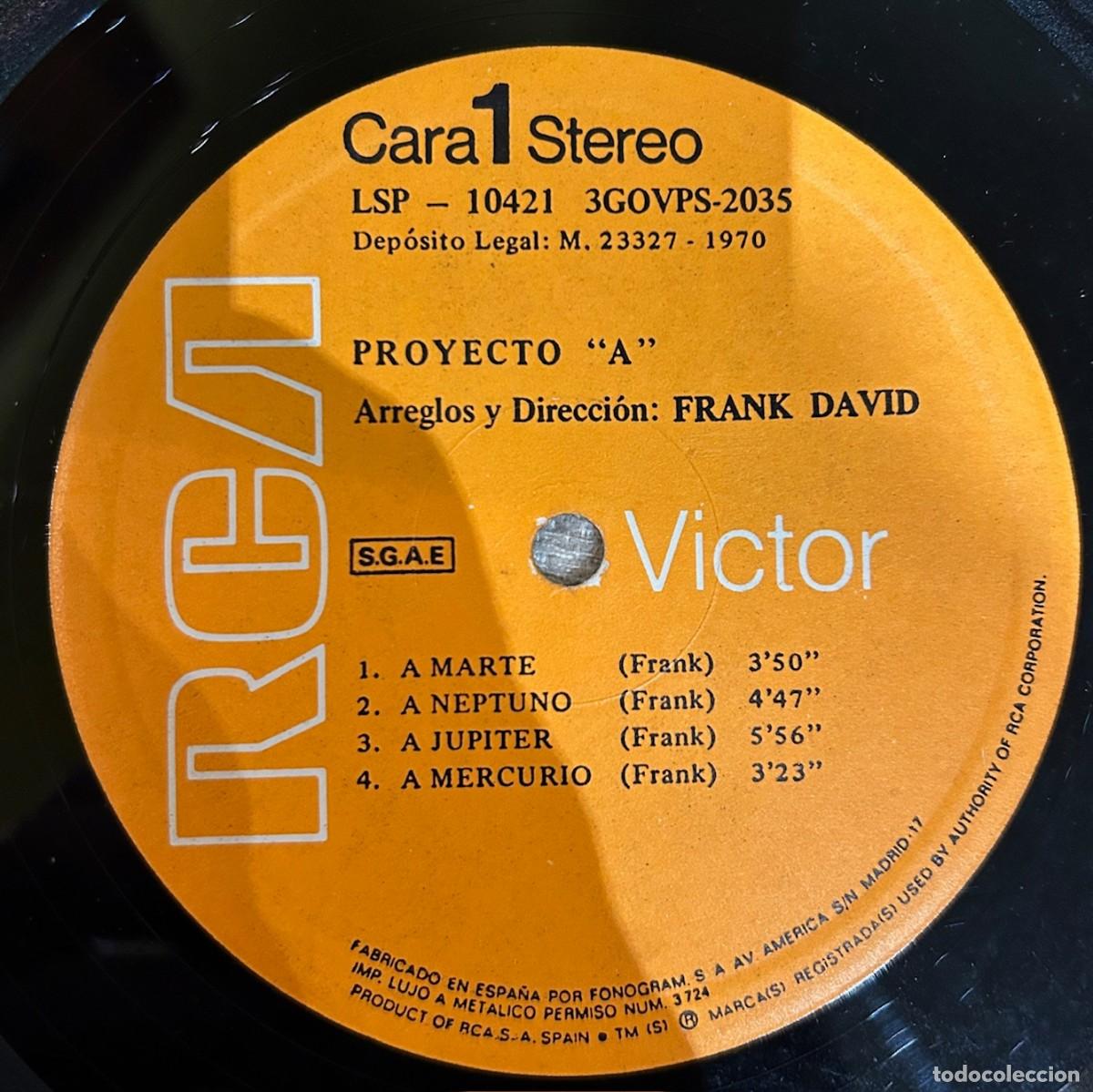 Discos de vinilo: Proyecto &rdquo;A&rdquo; &lrm;&ndash; Proyecto &rdquo;A&rdquo;. DISCO VINILO. Estado. Vg / Vg. 1971 - Foto 4
