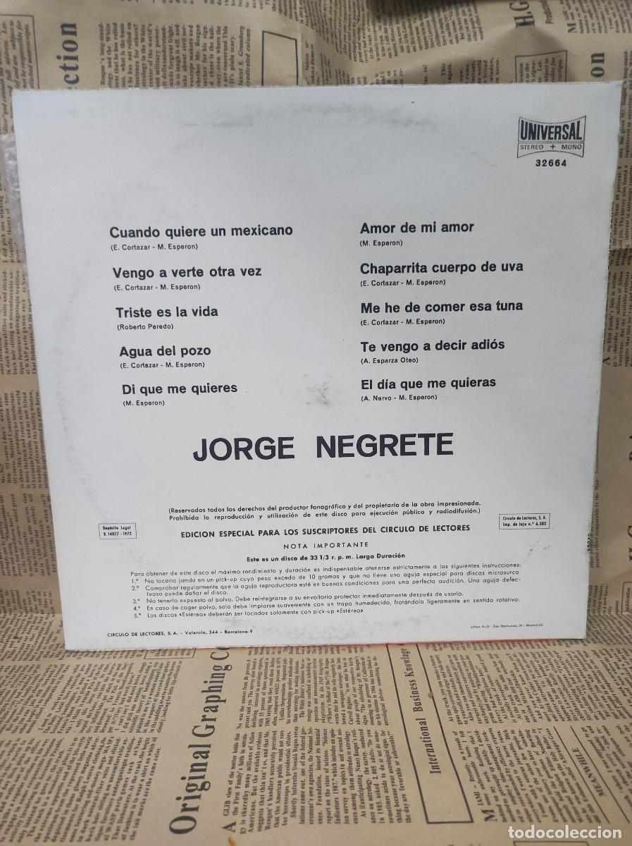 Discos de vinilo: Jorge Negrete &ndash; Jorge Negrete - Foto 2