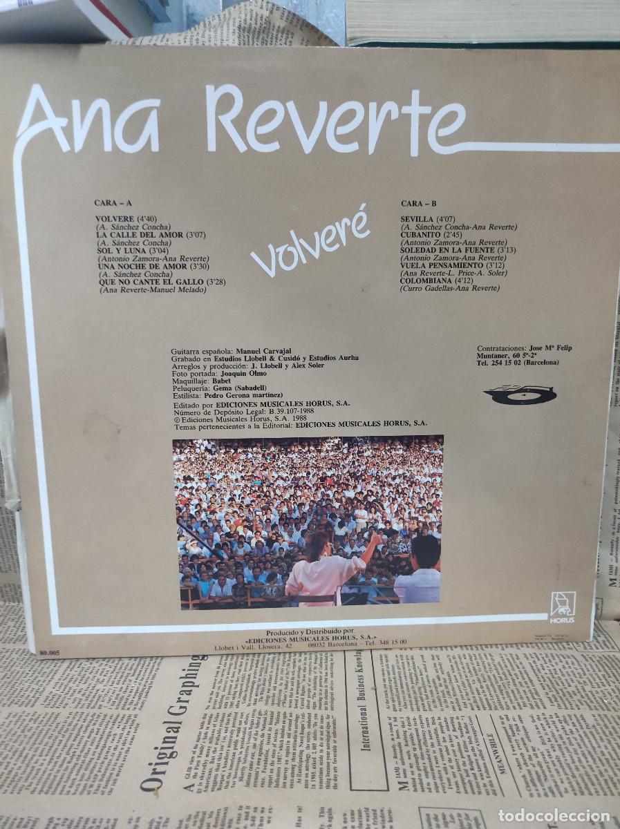 Discos de vinilo: Ana Reverte &ndash; Volver&eacute; - Foto 2