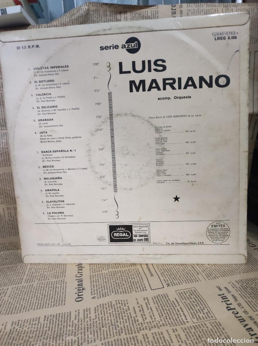 Discos de vinilo: Luis Mariano &ndash; Luis Mariano Acomp. Orquesta - Foto 2