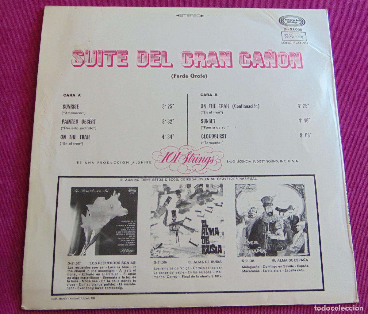 Discos de vinilo: 101 STRINGS - SUITE DEL GRAN CA&Ntilde;ON - LP DE 1968 - Foto 2