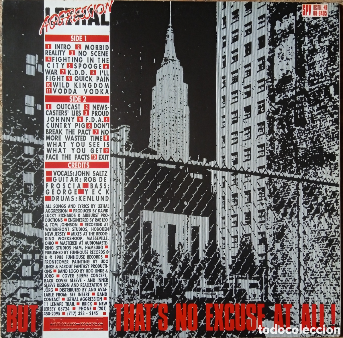 Discos de vinilo: Disco de vinilo Lethal Aggression - Foto 2