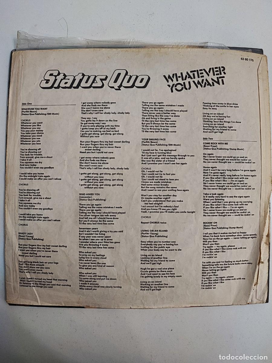 Discos de vinilo: Disco Vinilo Status Quo &rdquo;Whatever You Want&rdquo; - Foto 3