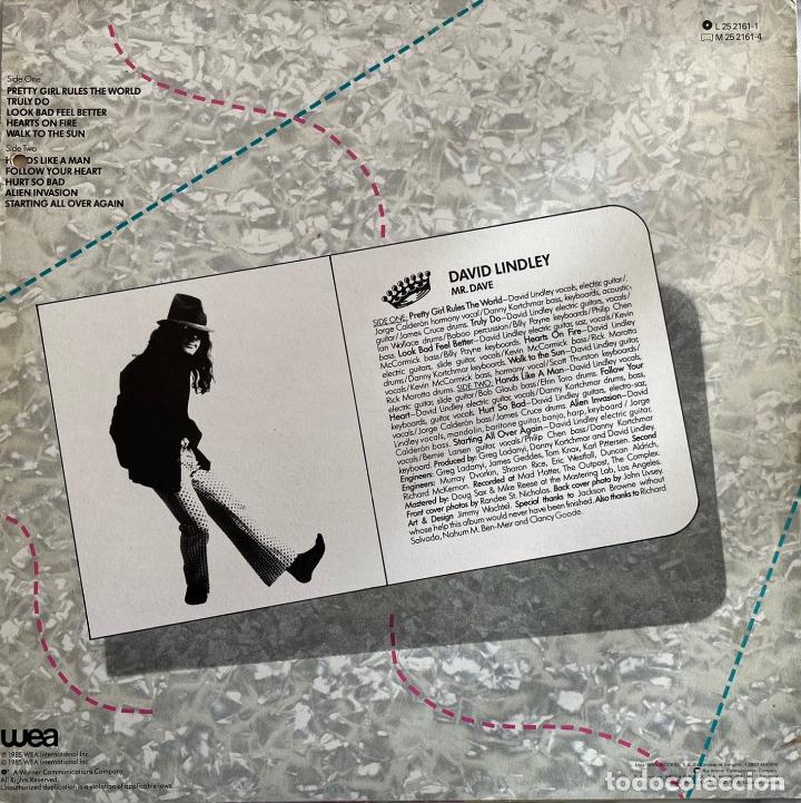 Discos de vinilo: DAVID LINDLEY. MR DAVE. LP ORIGINAL ESPA&Ntilde;A WEA 1985 - Foto 2