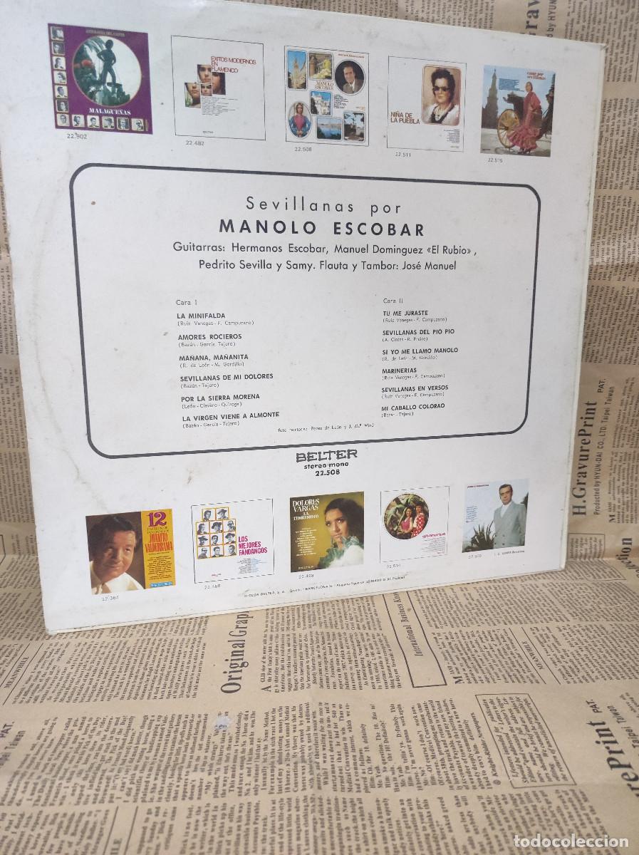 Discos de vinilo: Manolo Escobar &ndash; Sevillanas - Foto 2