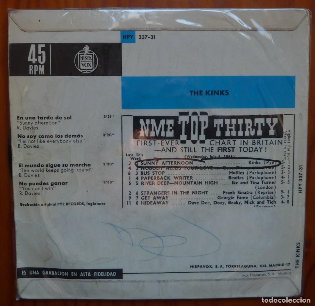 Discos de vinilo: THE KINKS / EN UNA TARDE DE SOL+3 / 1966 / EP - Foto 2