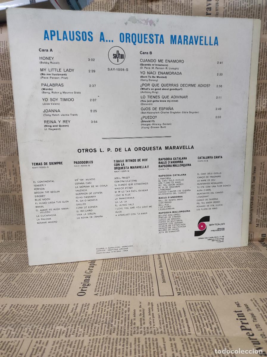 Discos de vinilo: Orquesta Maravella &ndash; Aplausos a.. - Foto 2