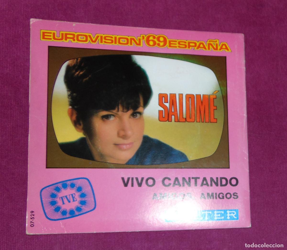 Discos de vinilo: SALOM&Eacute; - VIVO CANTANDO - SINGLE 1969 - Foto 3