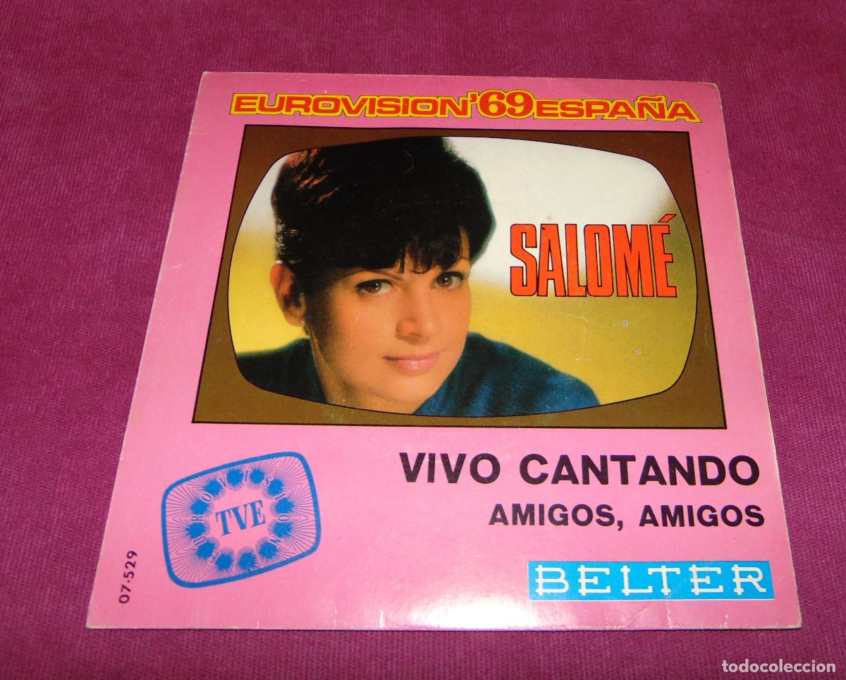 Discos de vinilo: SALOM&Eacute; - VIVO CANTANDO - SINGLE 1969 - Foto 2