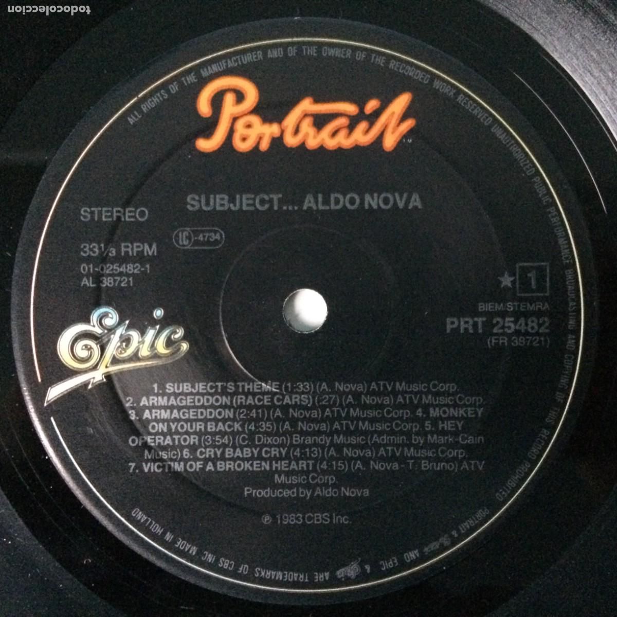 Discos de vinilo: Aldo Nova &lrm;&ndash; Subject.....Aldo Nova , Holanda 1983 Portrait - Foto 5