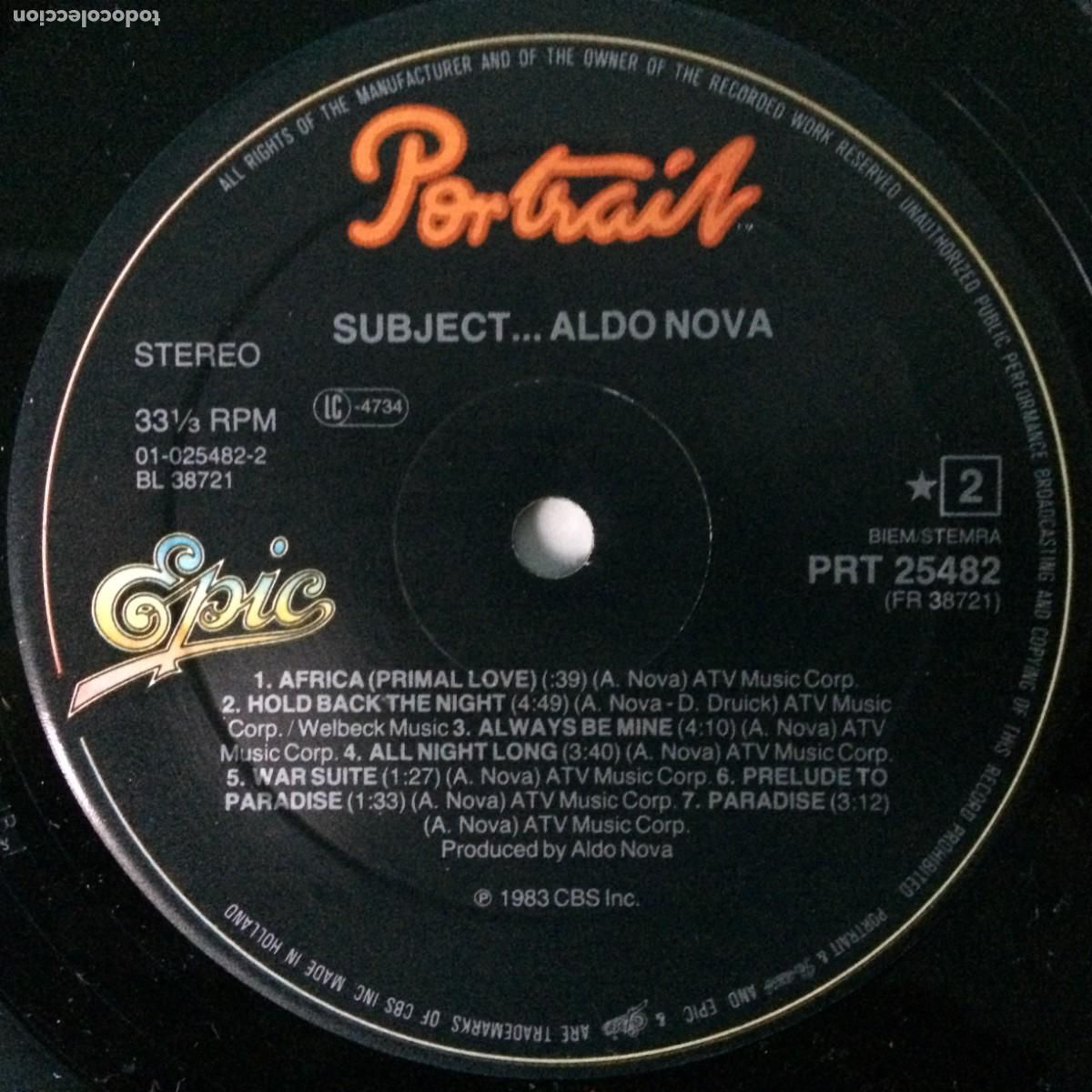 Discos de vinilo: Aldo Nova &lrm;&ndash; Subject.....Aldo Nova , Holanda 1983 Portrait - Foto 6