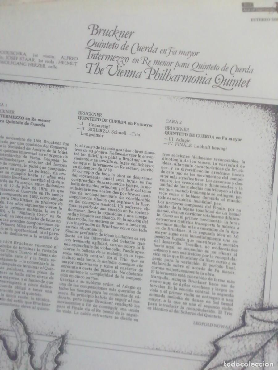 Discos de vinilo: BRUCKNER. CUARTETO DE CUERDA. INTERMEZZO. DISCO DE VINILO - Foto 2