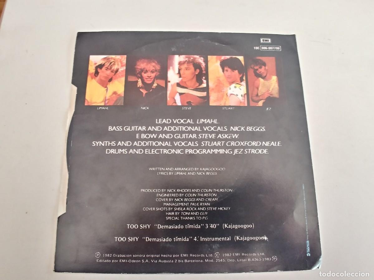 Discos de vinilo: KAJAGOOGOO-SINGLE TOO SHY - Foto 2