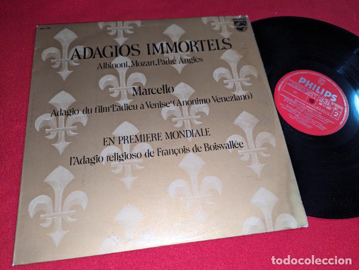Discos de vinilo: ADAGIOS INMORTALES Albinoni+Barber+Mozart+Rafael Angles+Marcello+Boisvallee LP 1973 Philips ESPA&Ntilde;A