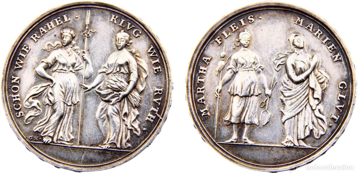 Dischi in vinile: Germany Nuremberg 1700 Medal &rdquo;Martha fleis Marine clvt&rdquo;, G. Hautsch, on the female virtues, 38mm