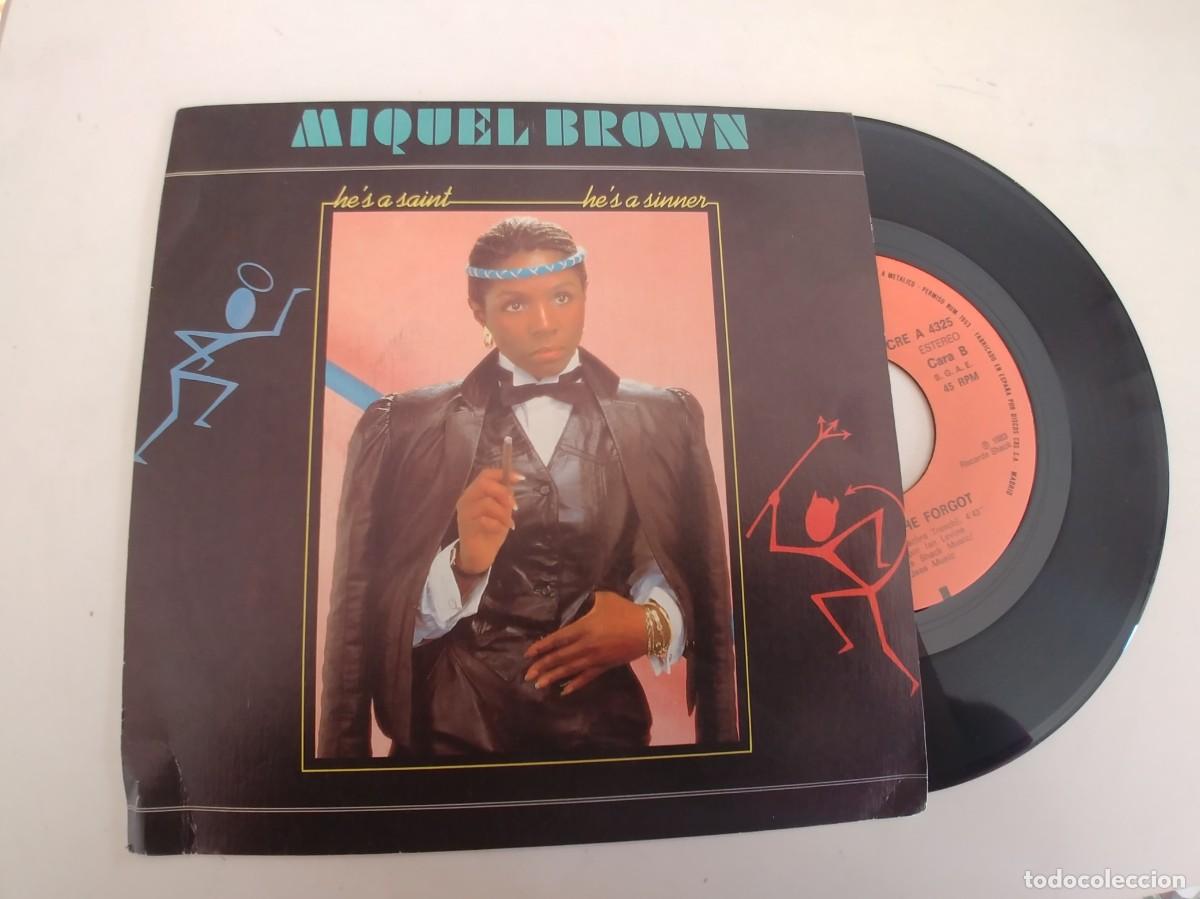 Discos de vinilo: MIQUEL BROWN-SINGLE HE&acute;S A SAINT HE&acute;S A SINNER - Foto 1