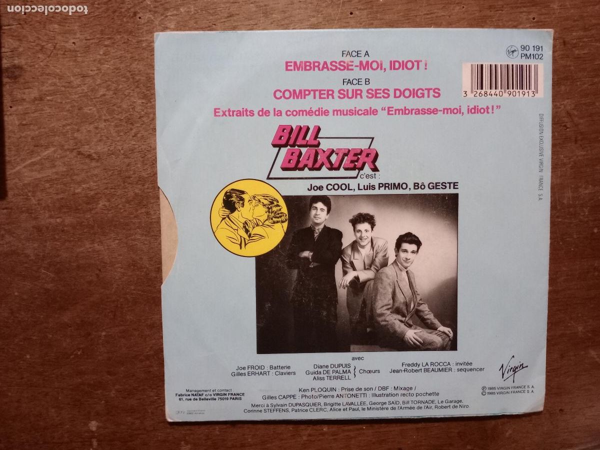 Discos de vinilo: Bill Baxter - embrasse moi idiot + compter sur ses doigts - Foto 2