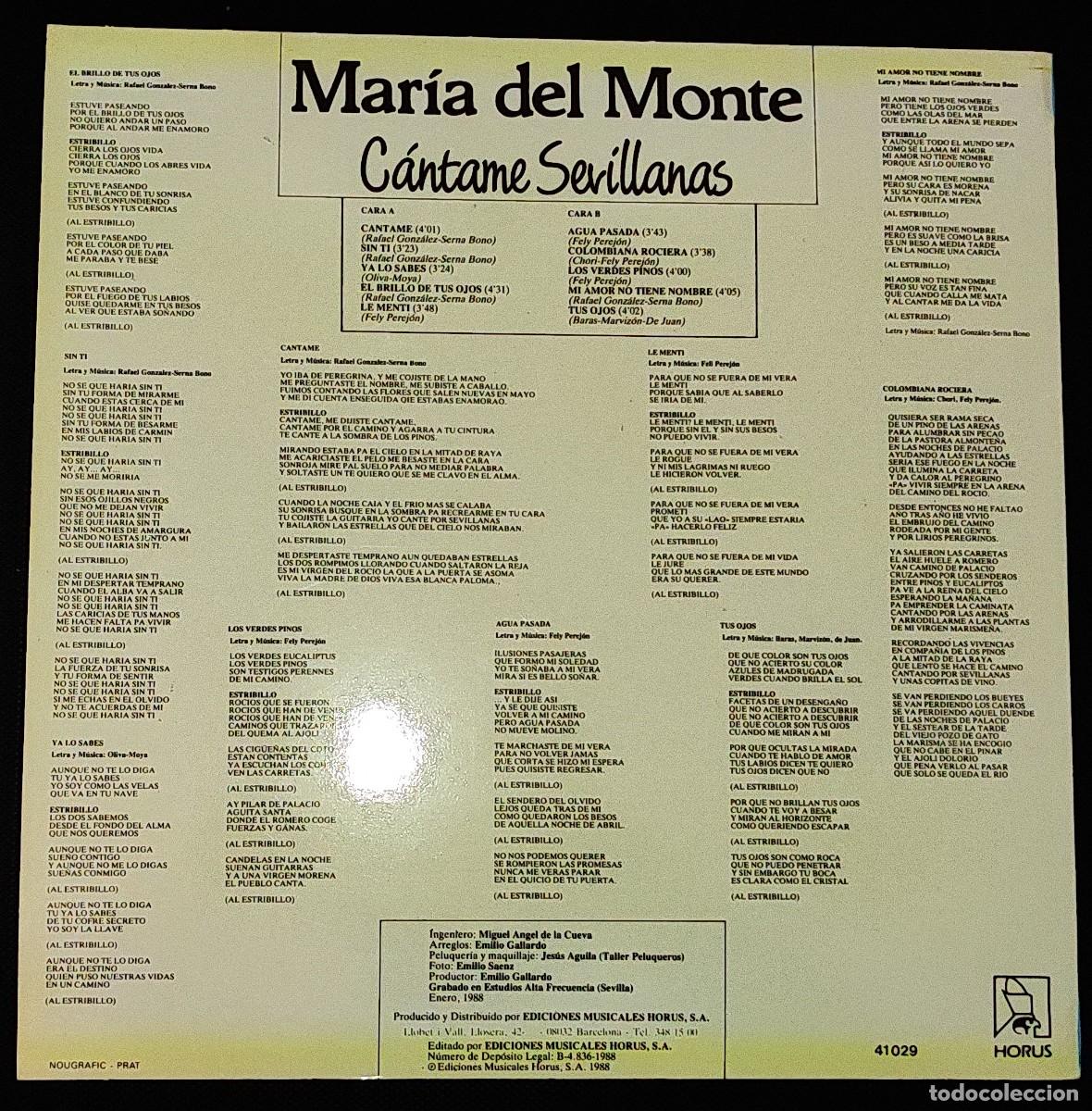 Discos de vinilo: DISCO MARIA DEL MONTE - Foto 2