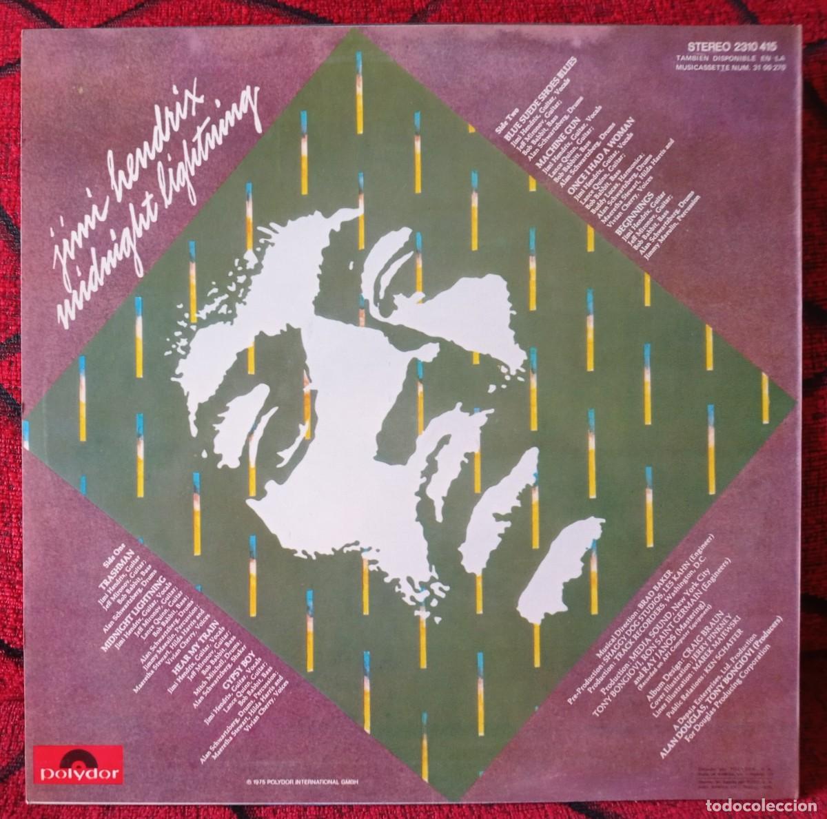 Discos de vinilo: JIMI HENDRIX ** Midnight Lightning ** VINILO LP ORIGINAL 1975 - Foto 2