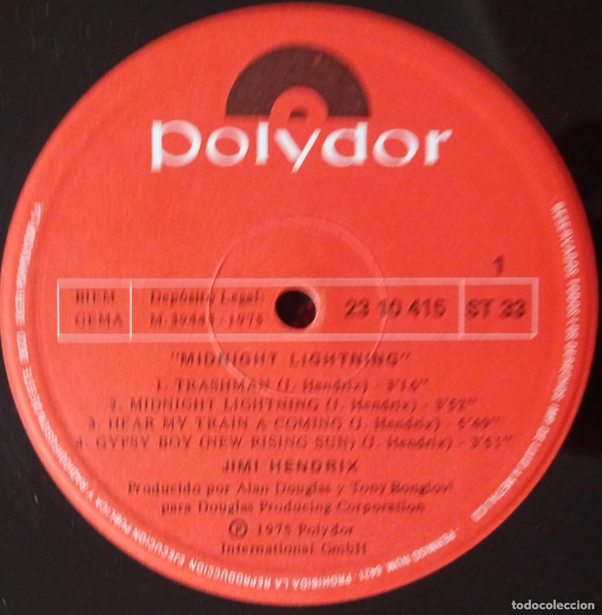 Discos de vinilo: JIMI HENDRIX ** Midnight Lightning ** VINILO LP ORIGINAL 1975 - Foto 3
