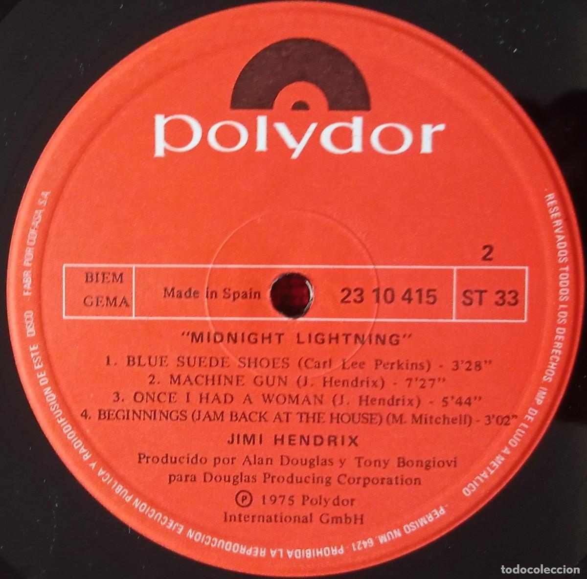 Discos de vinilo: JIMI HENDRIX ** Midnight Lightning ** VINILO LP ORIGINAL 1975 - Foto 4