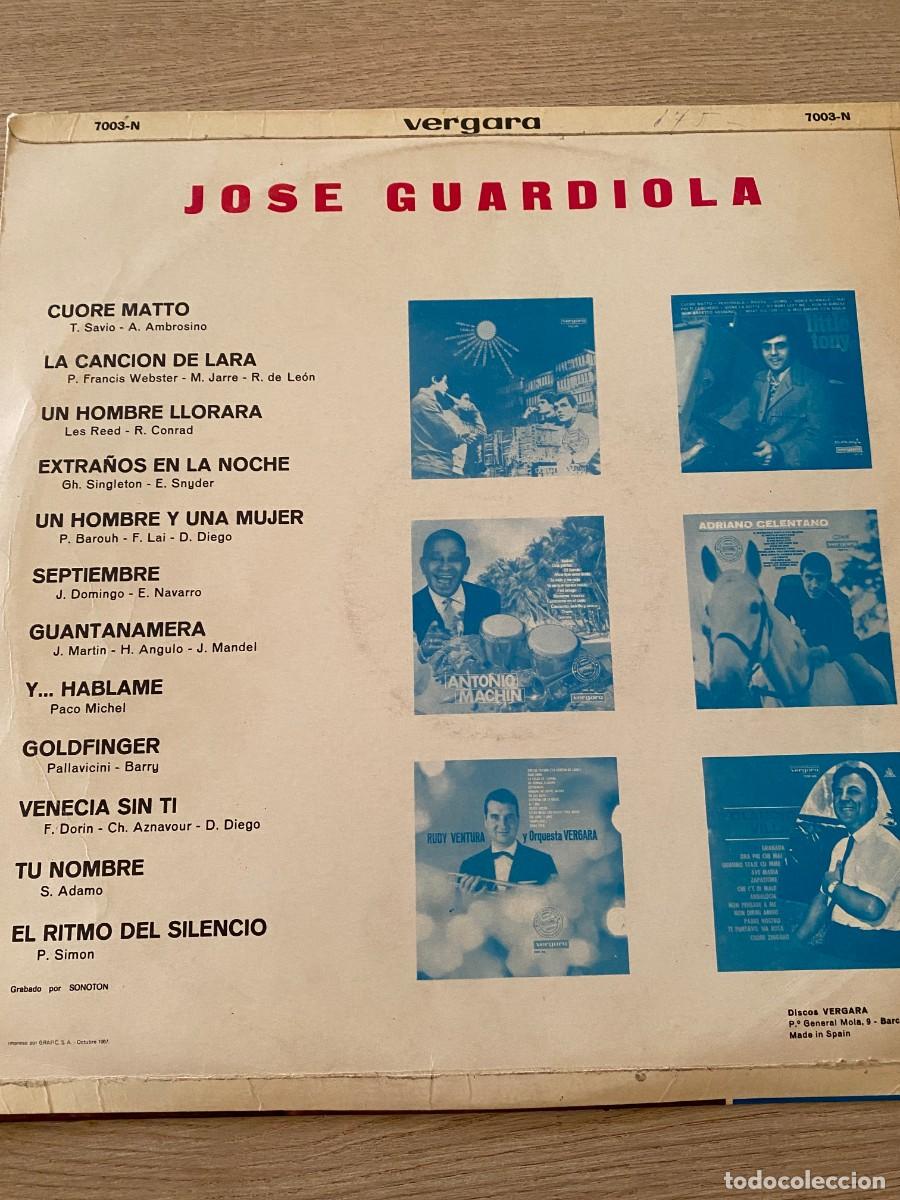 Discos de vinilo: JOS&Eacute; GUARDIOLA DISCOS VERGARA LP - Foto 2