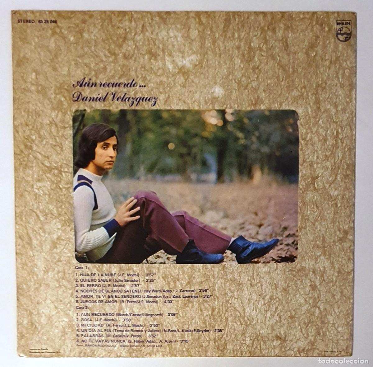 Discos de vinilo: LP DANIEL VELAZQUEZ. AUN RECUERDO... - Foto 2