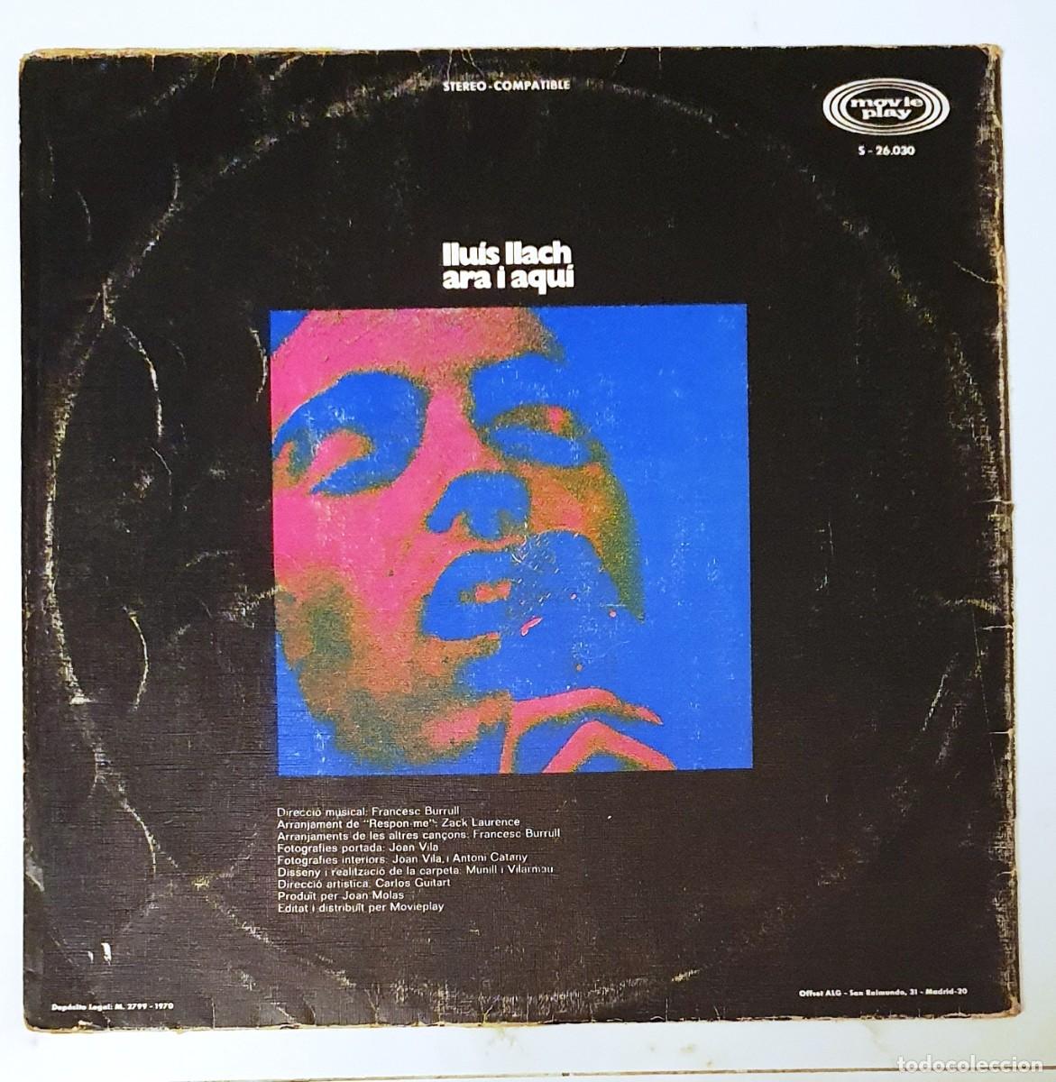 Discos de vinilo: LP LLUIS LLACH. ARA I AQUI. - Foto 3