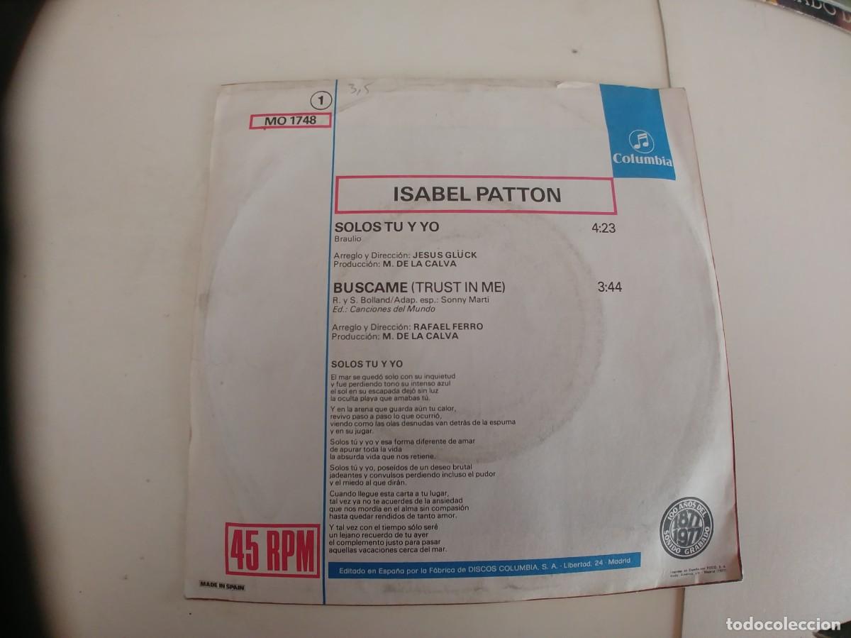 Discos de vinilo: ISABEL PATTON-SINGLE SOLOS TU Y YO - Foto 2