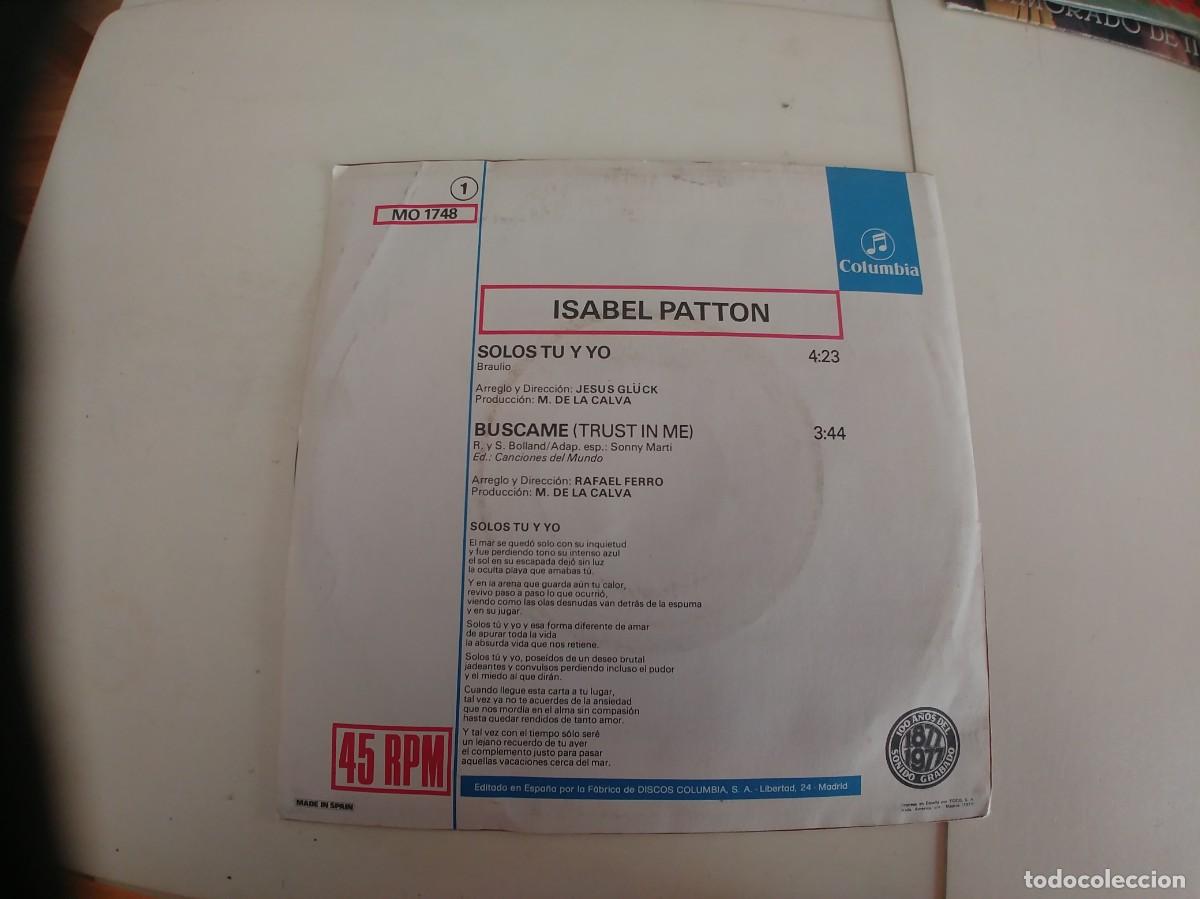 Discos de vinilo: ISABEL PATTON-SINGLE SOLOS TU Y YO - Foto 2