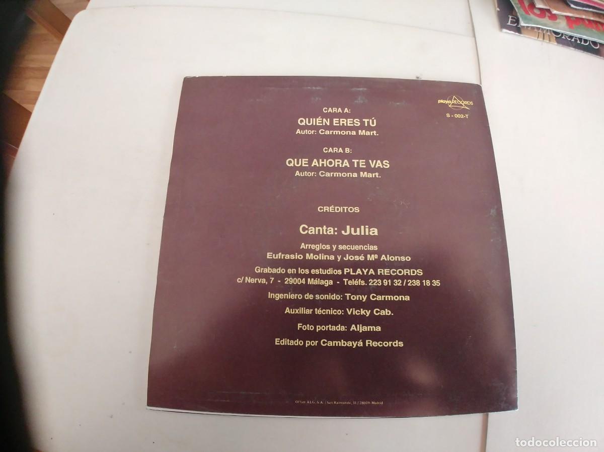 Discos de vinilo: JULIA-SINGLE QUIEN ERES TU-NUEVO - Foto 2
