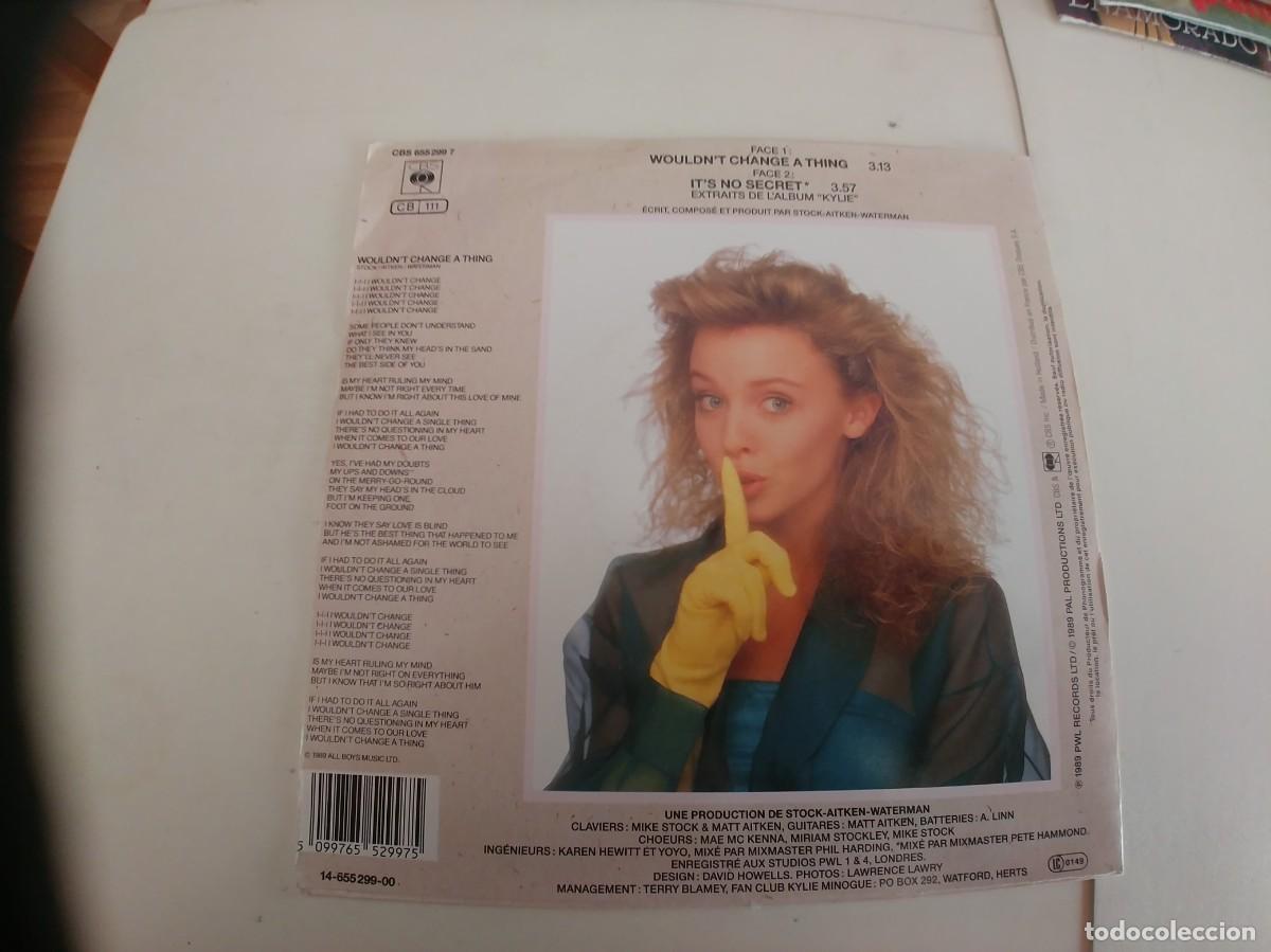 Discos de vinilo: KYLIE MINOGUE-SINGLE WOULDN&acute;T CHANGE A THING - Foto 2