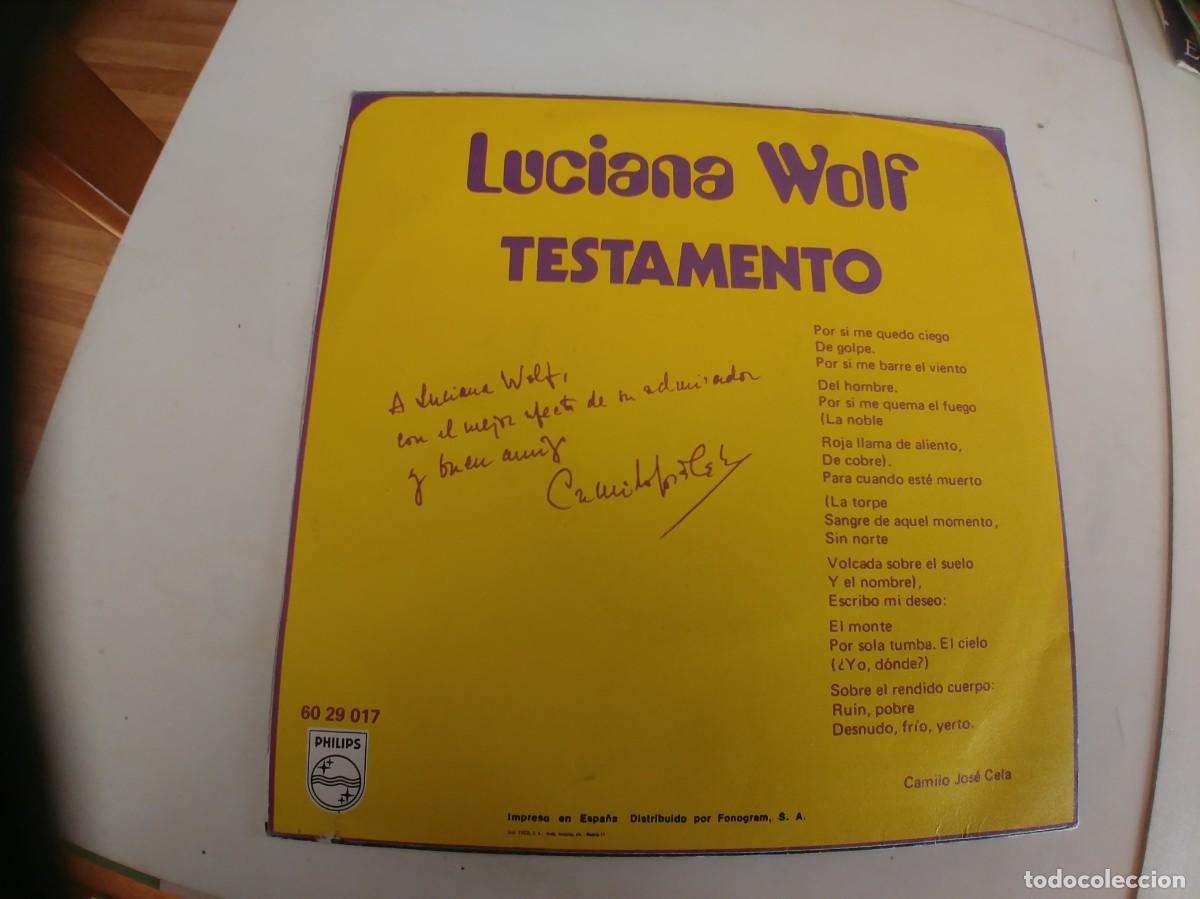 Discos de vinilo: LUCIANA WOLF-SINGLE TESTAMENTO - Foto 2