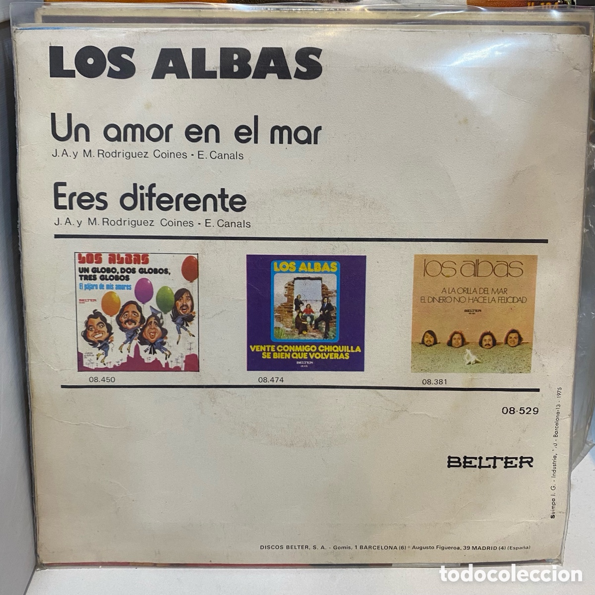 Discos de vinilo: Los Albas - Un Amor En El Mar (7&rdquo;, Single) - Foto 2