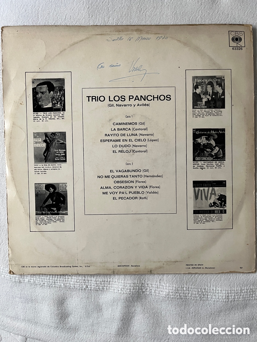 Discos de vinilo: Tr&iacute;o Los Panchos. Vinilo - Foto 2
