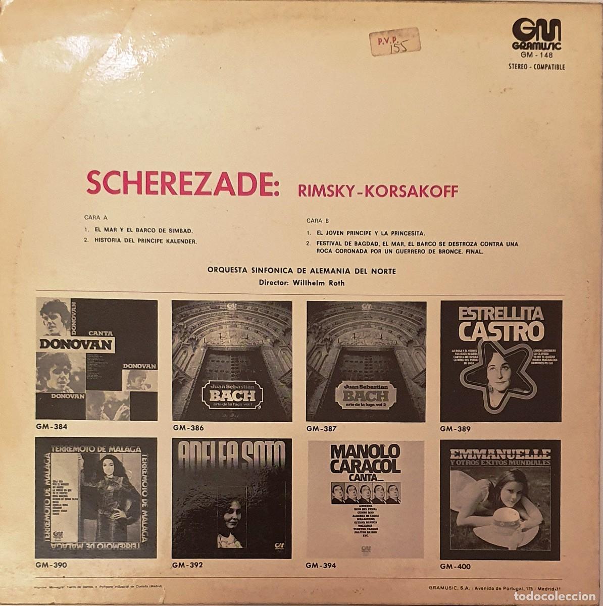 Discos de vinilo: LP SCHEREZADE. RIMSKY-KORSAKOFF. - Foto 2