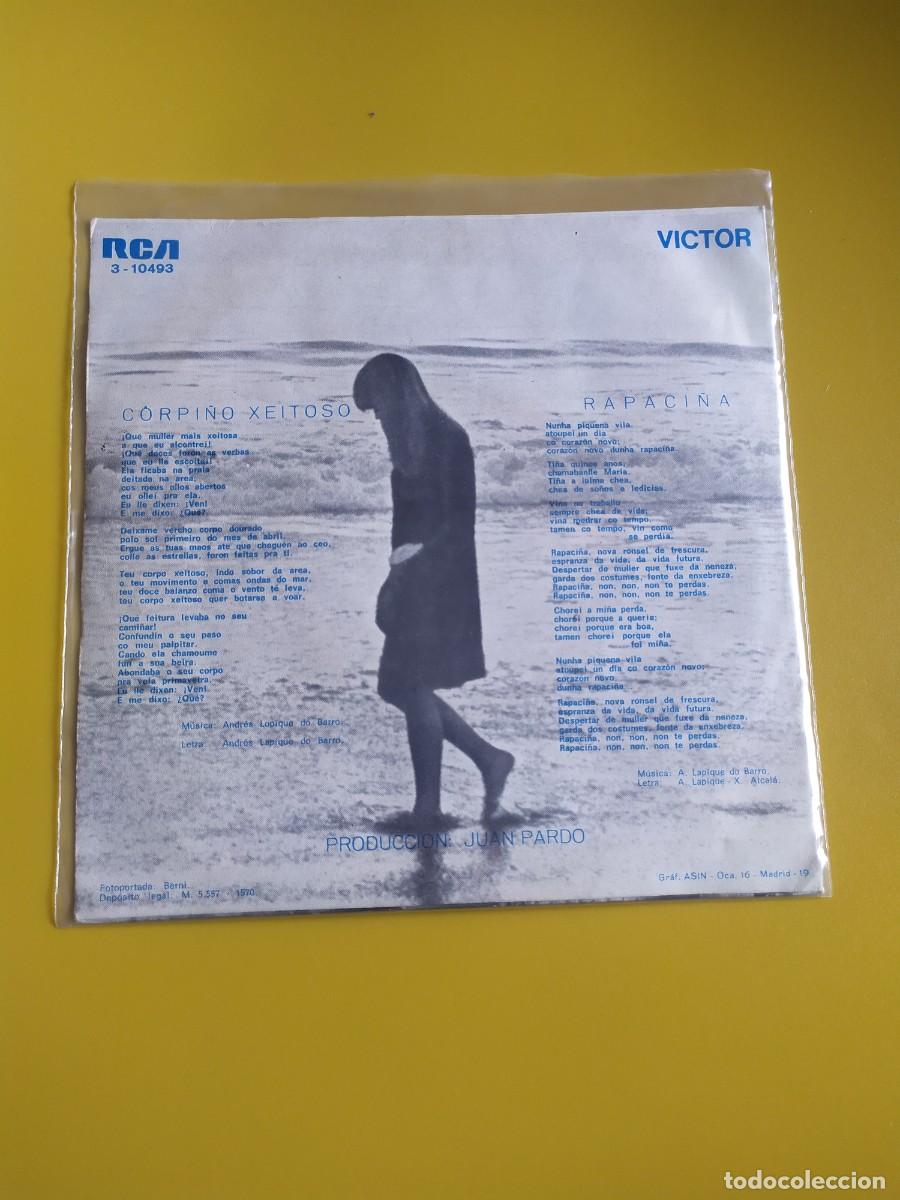Discos de vinilo: Andr&eacute;s do Barro - Corpi&ntilde;o xeitoso / Rapaci&ntilde;a 1970 - Foto 2