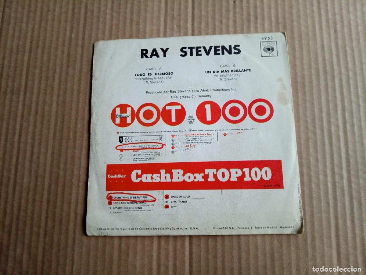 Discos de vinilo: RAY STEVENS - EVERYTHING IS BEAUTIFUL SINGLE 1970 EDICION ESPA&Ntilde;OLA - Foto 3