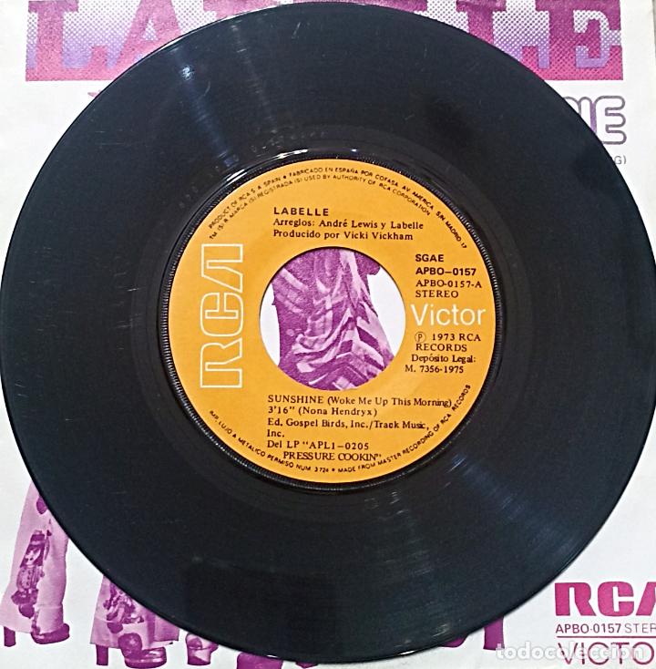 Discos de vinilo: SINGLE LABELLE - SUNSHINE - RCA 1975 - Foto 3