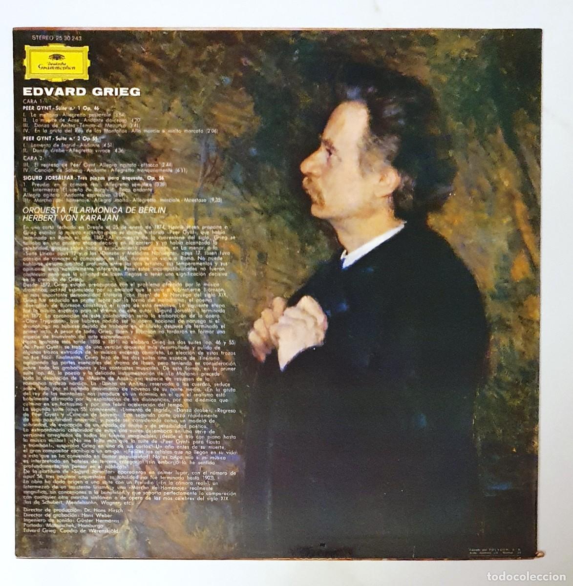 Discos de vinilo: LP EDWARD GRIEG. VON KARAJAN. - Foto 2